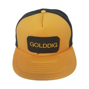 Vintage 80s GOLDDIG Hat Snapback Trucker Hat Classic Cap